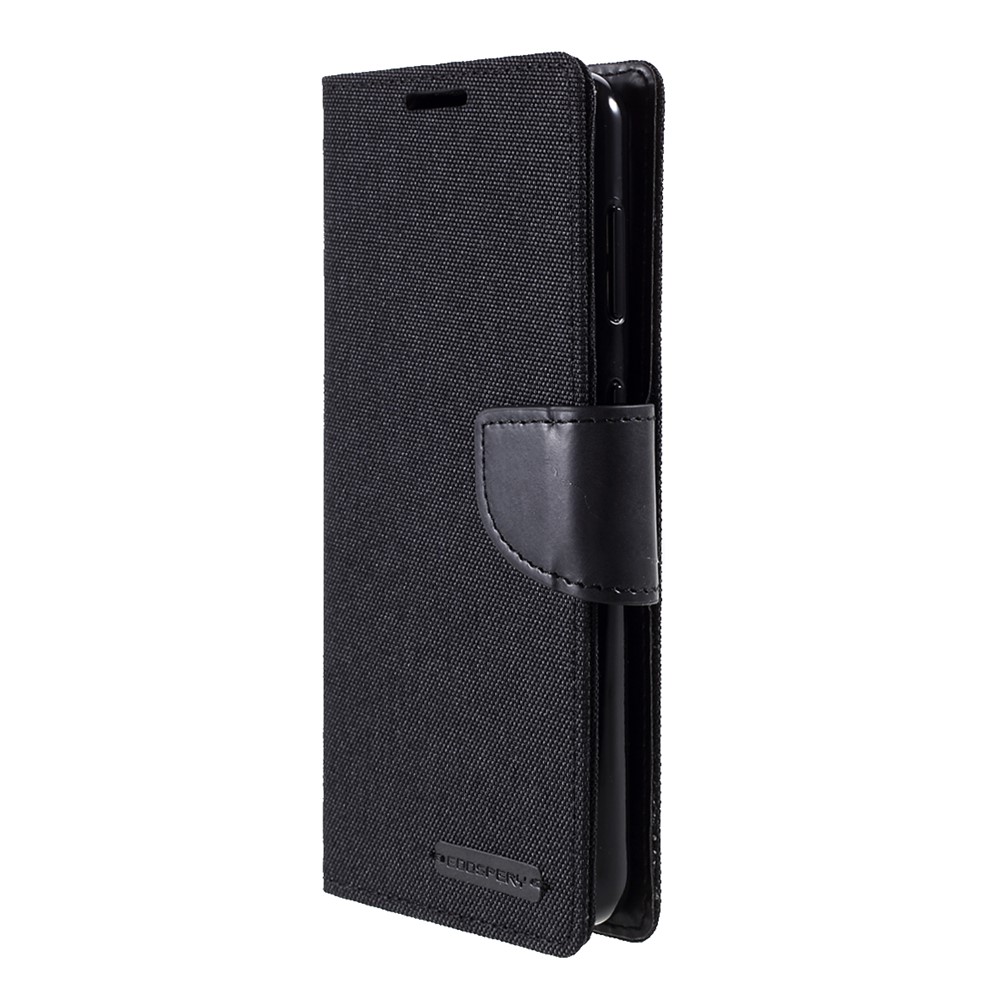 MERCURY GOOSPERY for Samsung Galaxy S21 5G Canvas Diary Stand Leather Cell Phone Cover - Black-2