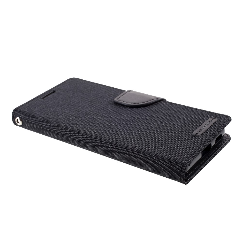 MERCURY GOOSPERY for Samsung Galaxy S21 5G Canvas Diary Stand Leather Cell Phone Cover - Black-4