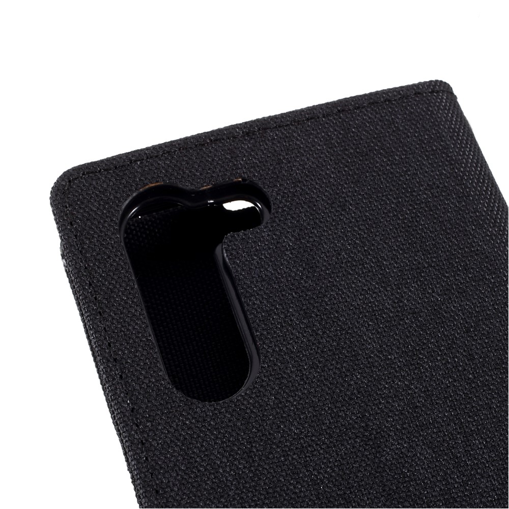 MERCURY GOOSPERY for Samsung Galaxy S21 5G Canvas Diary Stand Leather Cell Phone Cover - Black-7