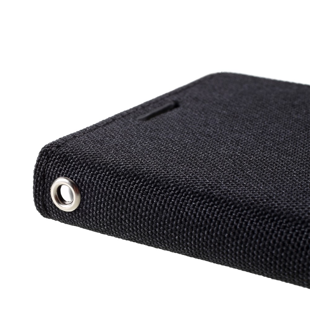 MERCURY GOOSPERY for Samsung Galaxy S21 5G Canvas Diary Stand Leather Cell Phone Cover - Black-8
