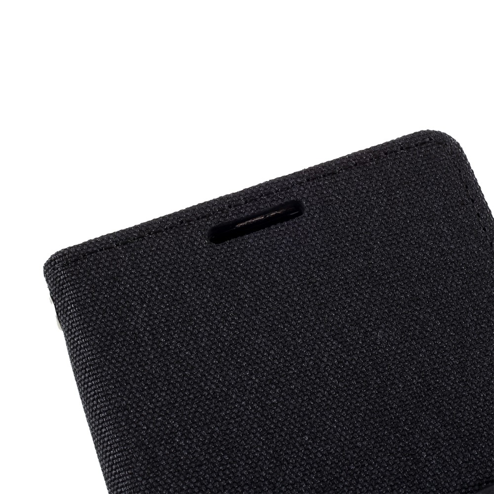 MERCURY GOOSPERY for Samsung Galaxy S21 5G Canvas Diary Stand Leather Cell Phone Cover - Black-9