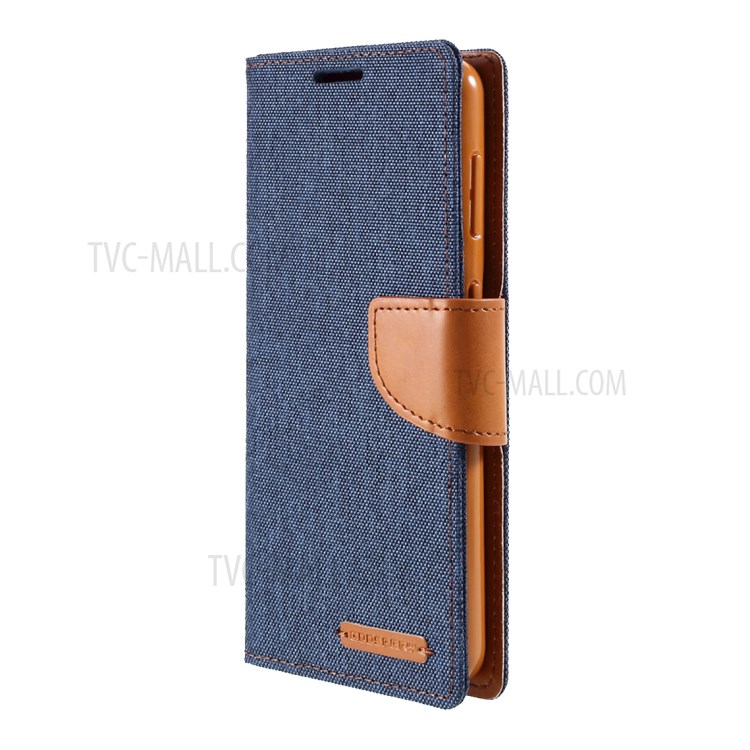 MERCURY GOOSPERY for Samsung Galaxy S21 5G Canvas Diary Stand Leather Cell Phone Cover - Dark Blue-2