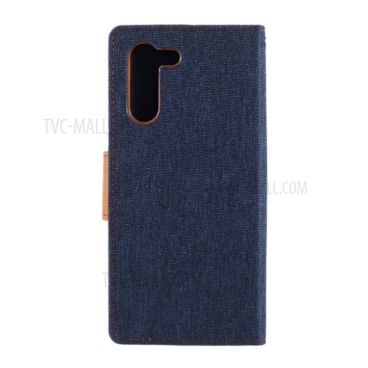 MERCURY GOOSPERY for Samsung Galaxy S21 5G Canvas Diary Stand Leather Cell Phone Cover - Dark Blue-3
