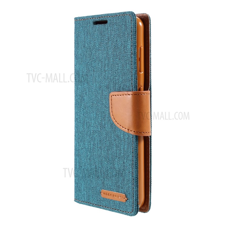 MERCURY GOOSPERY for Samsung Galaxy S21 5G Canvas Diary Stand Leather Cell Phone Cover - Green-2