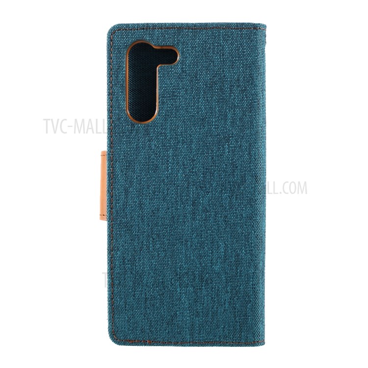 MERCURY GOOSPERY for Samsung Galaxy S21 5G Canvas Diary Stand Leather Cell Phone Cover - Green-3