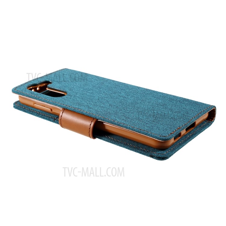 MERCURY GOOSPERY for Samsung Galaxy S21 5G Canvas Diary Stand Leather Cell Phone Cover - Green-5