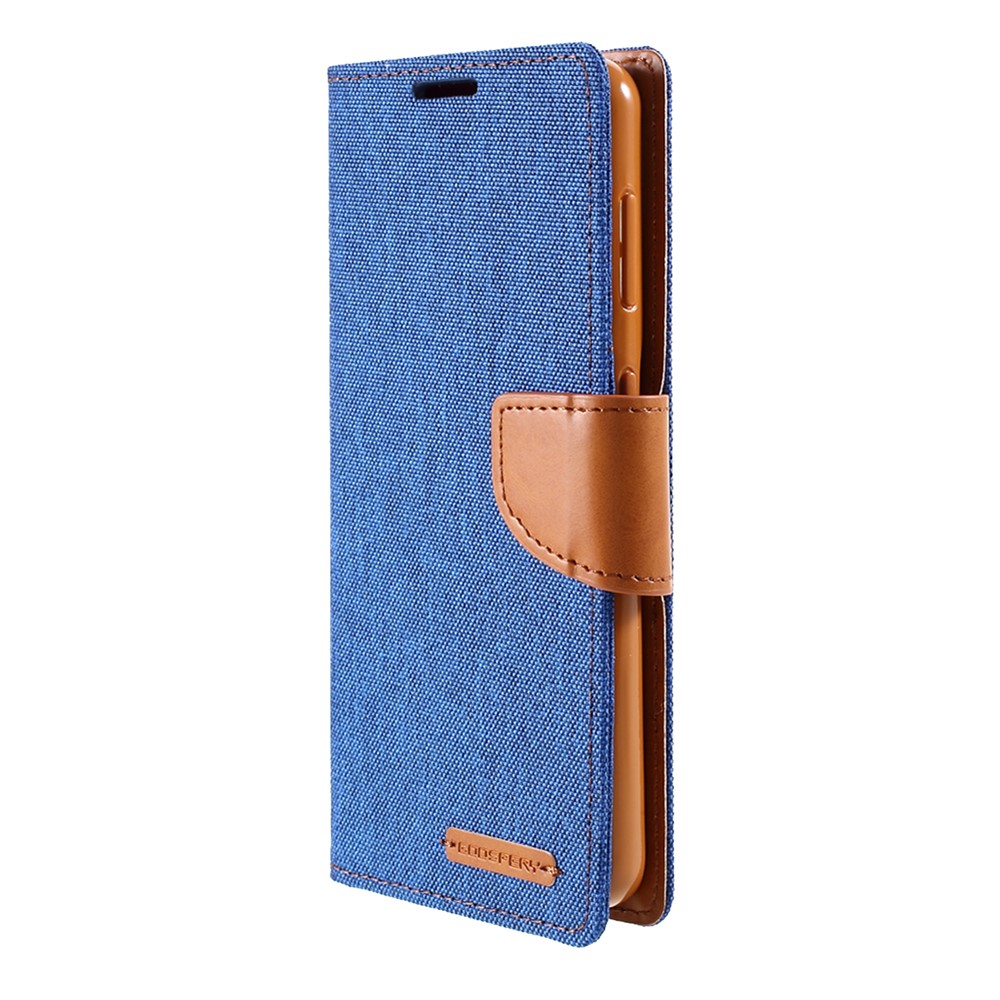 MERCURY GOOSPERY for Samsung Galaxy S21 5G Canvas Diary Stand Leather Cell Phone Cover - Baby Blue-2