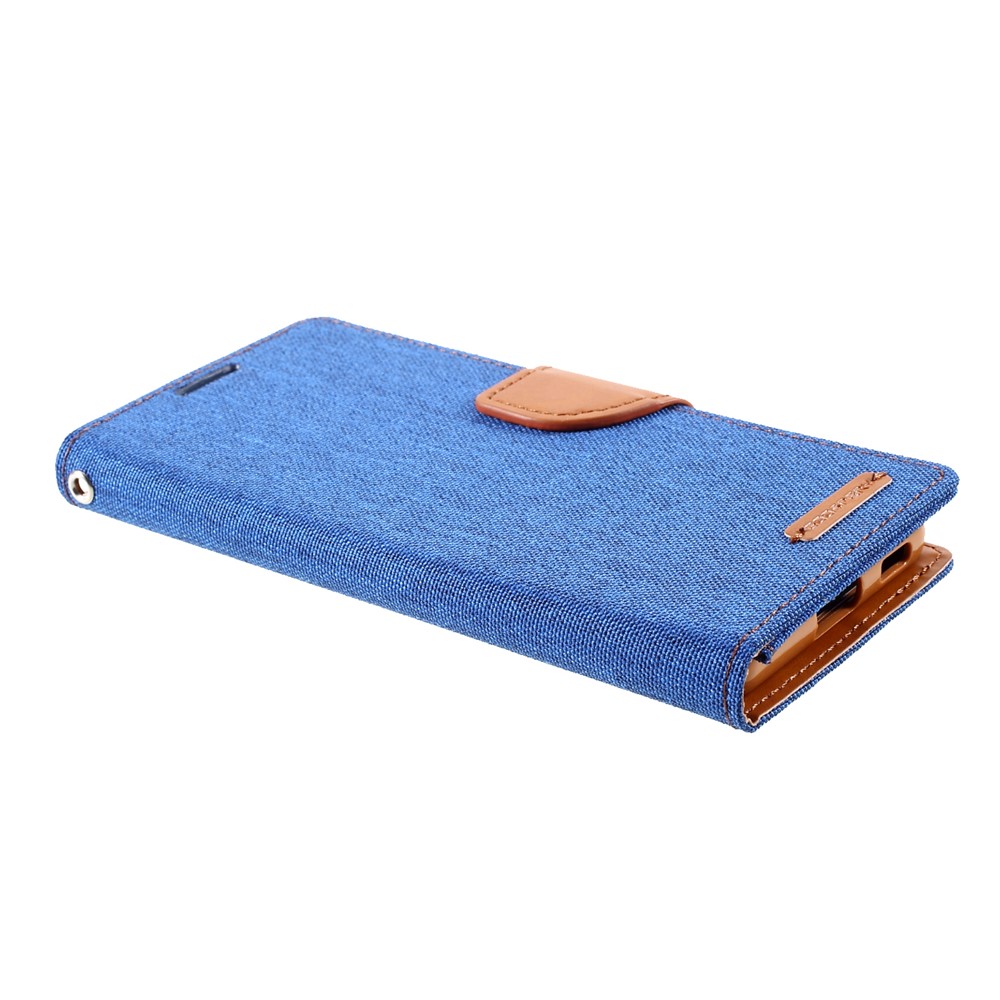 MERCURY GOOSPERY for Samsung Galaxy S21 5G Canvas Diary Stand Leather Cell Phone Cover - Baby Blue-4