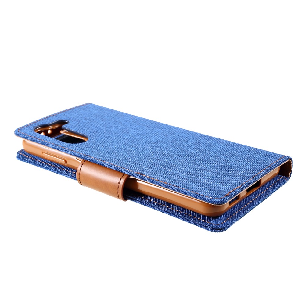 MERCURY GOOSPERY for Samsung Galaxy S21 5G Canvas Diary Stand Leather Cell Phone Cover - Baby Blue-5