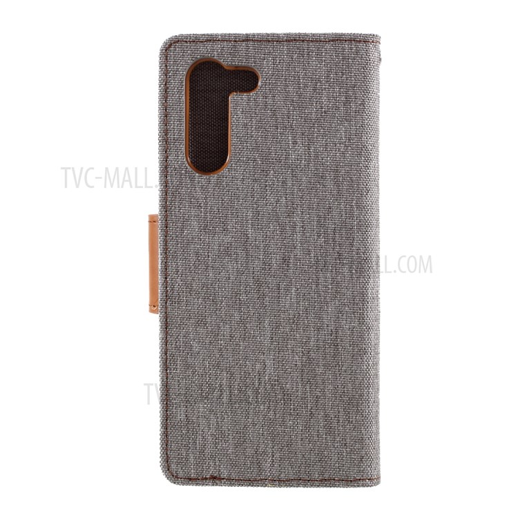 MERCURY GOOSPERY for Samsung Galaxy S21 5G Canvas Diary Stand Leather Cell Phone Cover - Grey-3