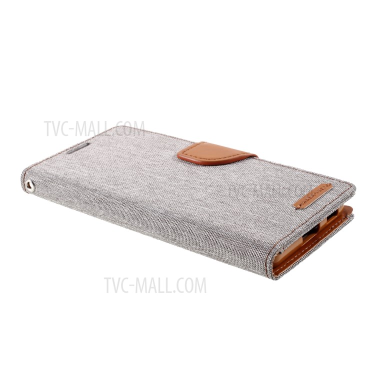 MERCURY GOOSPERY for Samsung Galaxy S21 5G Canvas Diary Stand Leather Cell Phone Cover - Grey-4