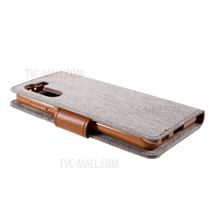 MERCURY GOOSPERY for Samsung Galaxy S21 5G Canvas Diary Stand Leather Cell Phone Cover - Grey-5