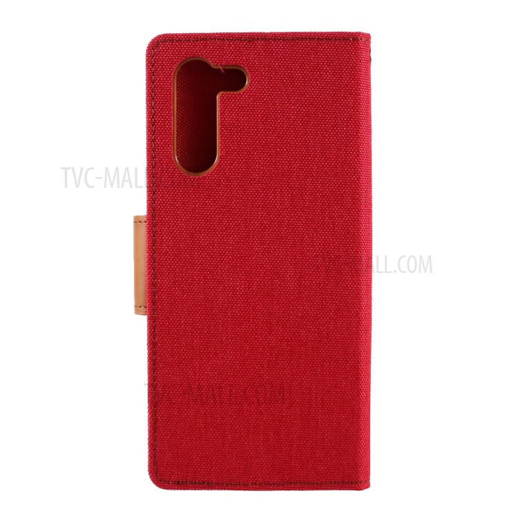 MERCURY GOOSPERY for Samsung Galaxy S21 5G Canvas Diary Stand Leather Cell Phone Cover - Red-3