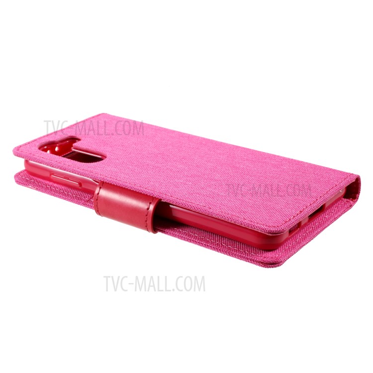 MERCURY GOOSPERY for Samsung Galaxy S21 5G Canvas Diary Stand Leather Cell Phone Cover - Rose-5