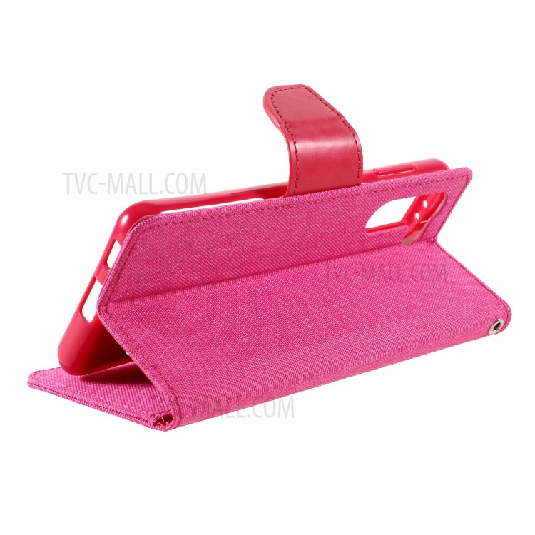 MERCURY GOOSPERY for Samsung Galaxy S21 5G Canvas Diary Stand Leather Cell Phone Cover - Rose-8