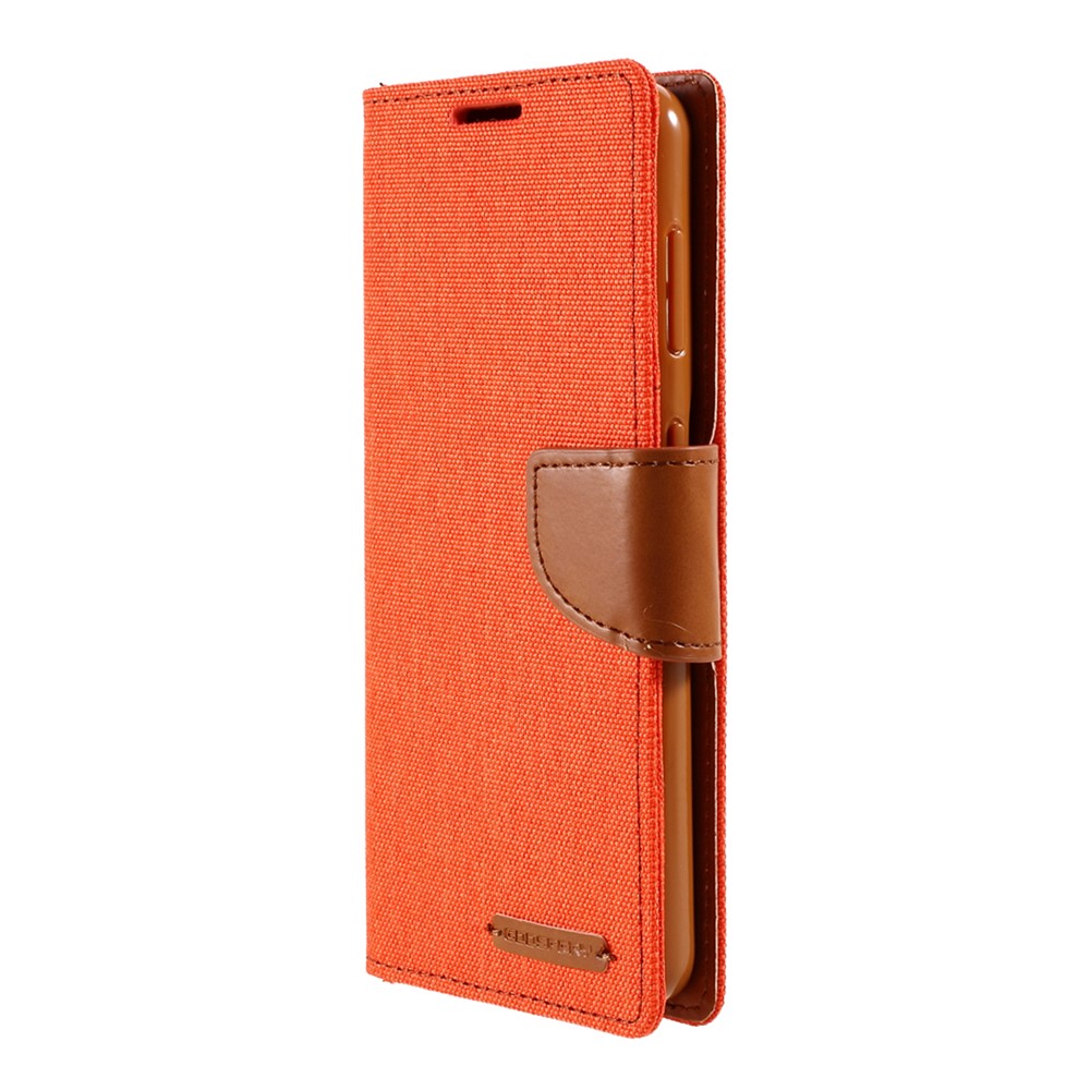 MERCURY GOOSPERY for Samsung Galaxy S21 5G Canvas Diary Stand Leather Cell Phone Cover - Orange-2