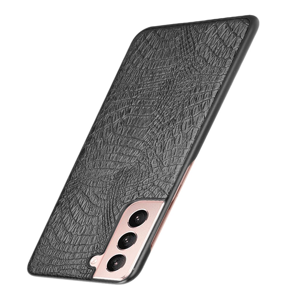 Crocodile Skin Texture Leather Coated  PC Phone Case Cover for Samsung Galaxy S21 4G/5G - Black-3