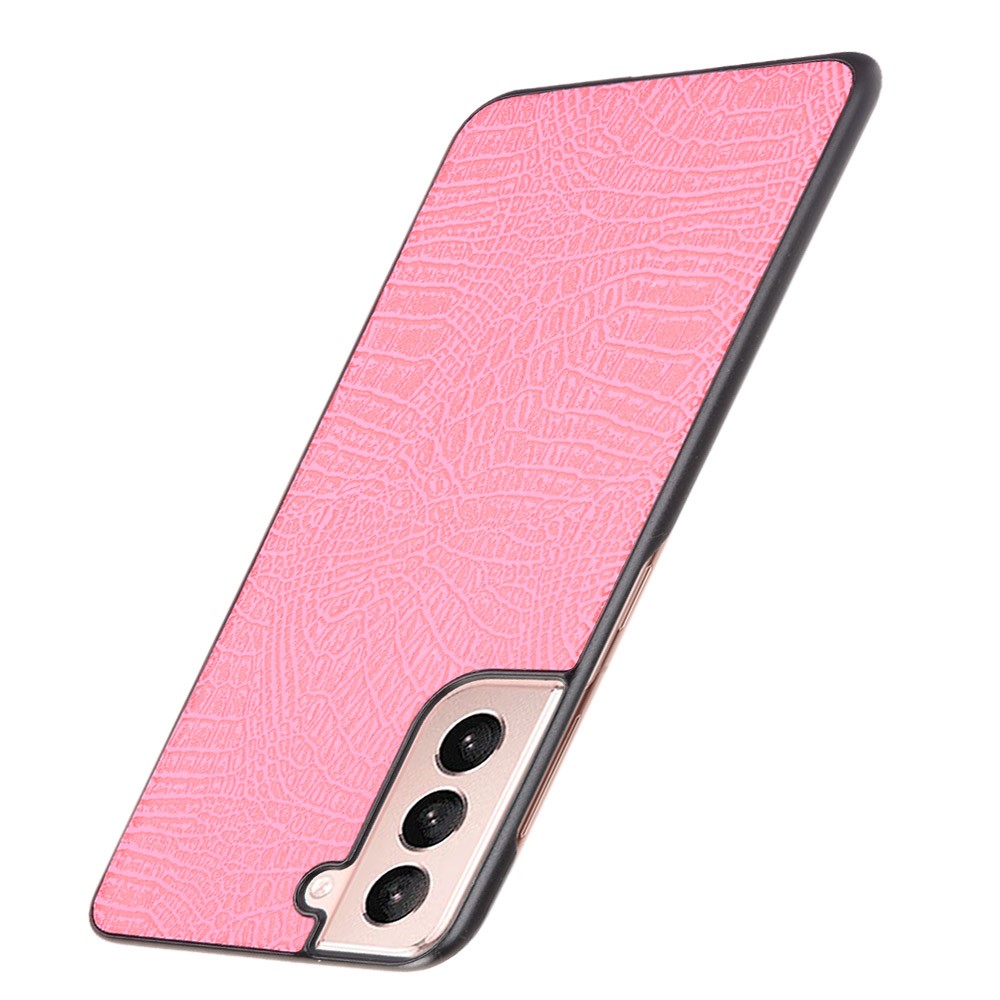 Crocodile Skin Texture Leather Coated PC Phone Case Cover for Samsung Galaxy S21 5G - Pink-3