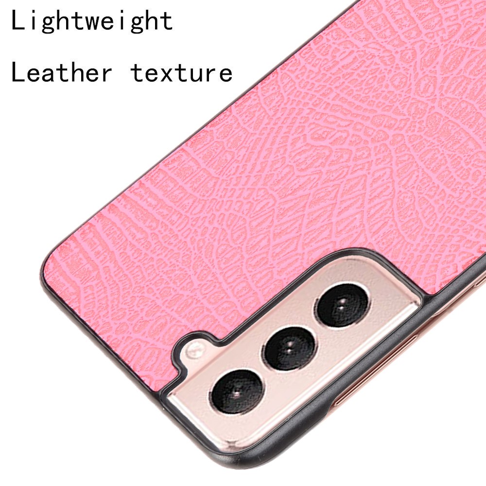 Crocodile Skin Texture Leather Coated PC Phone Case Cover for Samsung Galaxy S21 5G - Pink-4