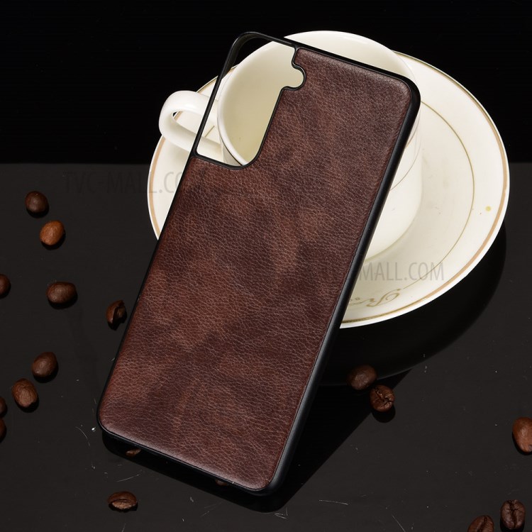 Litchi Texture Leather Coated Phone Case Cover for Samsung Galaxy S21 5G - Brown-5