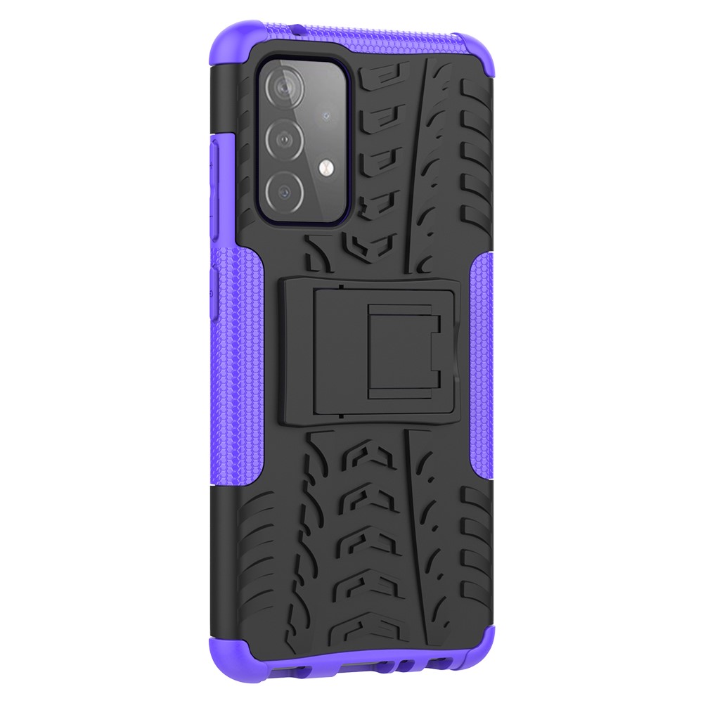Full Protection PC + TPU Hybrid Case with Kickstand Design for Samsung Galaxy A52 5G - Purple-5