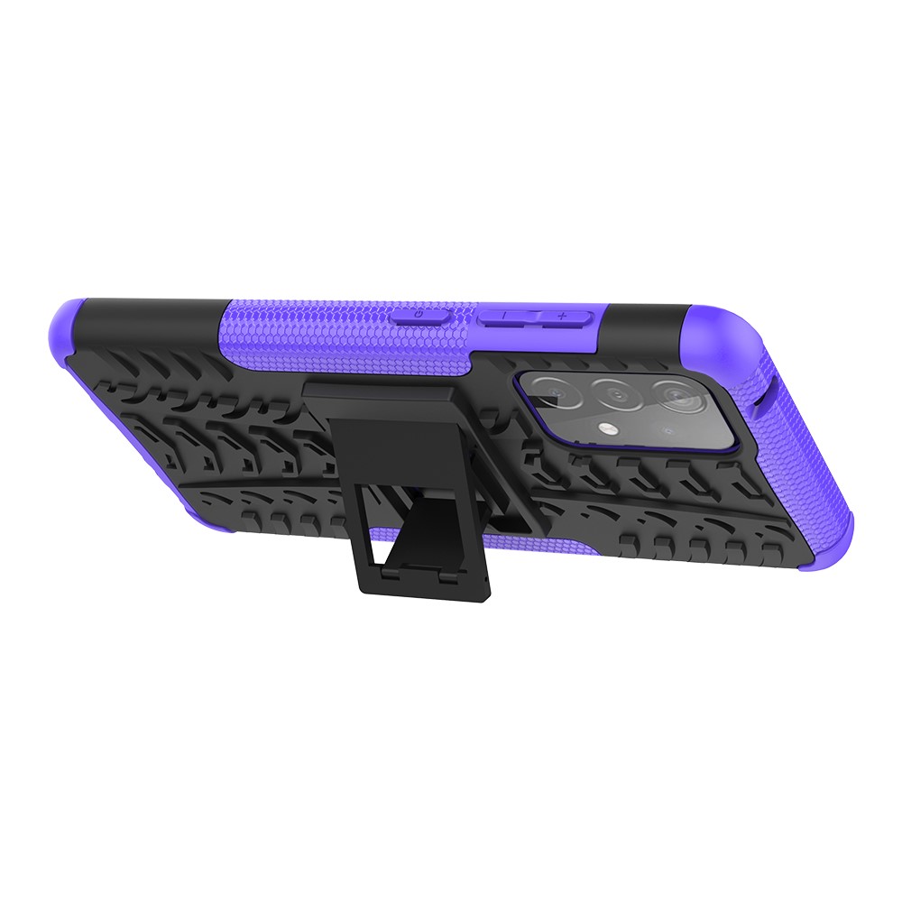 Full Protection PC + TPU Hybrid Case with Kickstand Design for Samsung Galaxy A52 5G - Purple-6