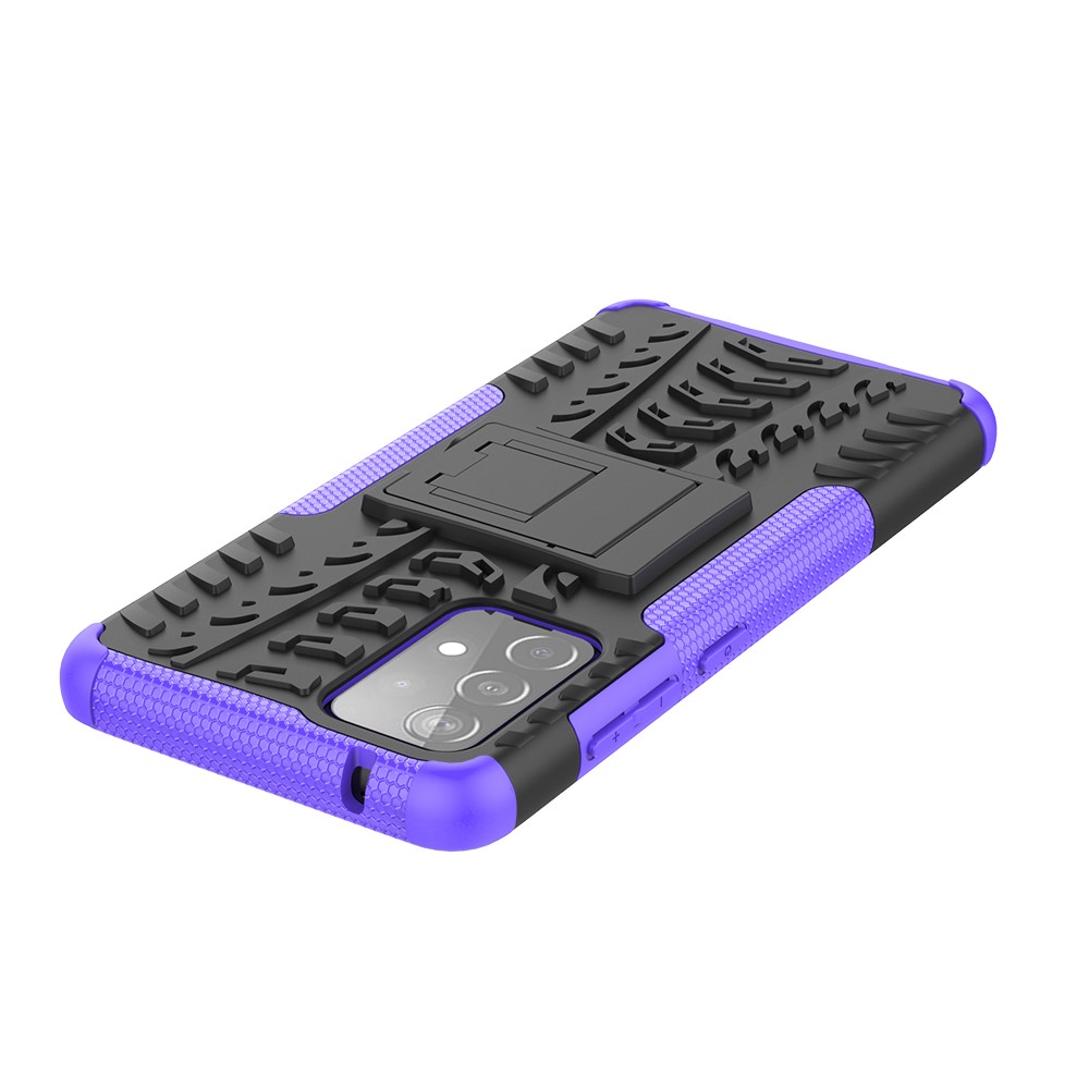 Full Protection PC + TPU Hybrid Case with Kickstand Design for Samsung Galaxy A52 5G - Purple-7