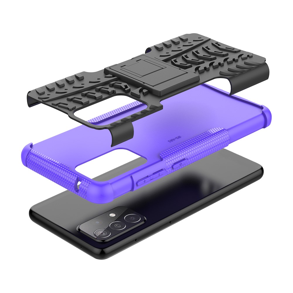 Full Protection PC + TPU Hybrid Case with Kickstand Design for Samsung Galaxy A52 5G - Purple-8