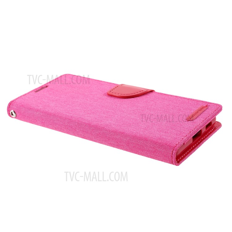 MERCURY GOOSPERY Canvas Diary Leather Wallet Design Cell Phone Stand Cover for Samsung Galaxy S21 Ultra 5G - Rose-4