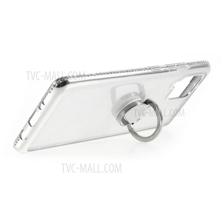 Rhinestone Decor Gleaming Sequins Paper Design TPU Phone Case for Samsung Galaxy A42 5G - Silver-3