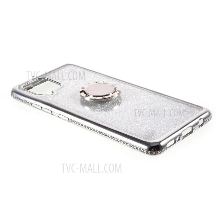 Rhinestone Decor Gleaming Sequins Paper Design TPU Phone Case for Samsung Galaxy A42 5G - Silver-4