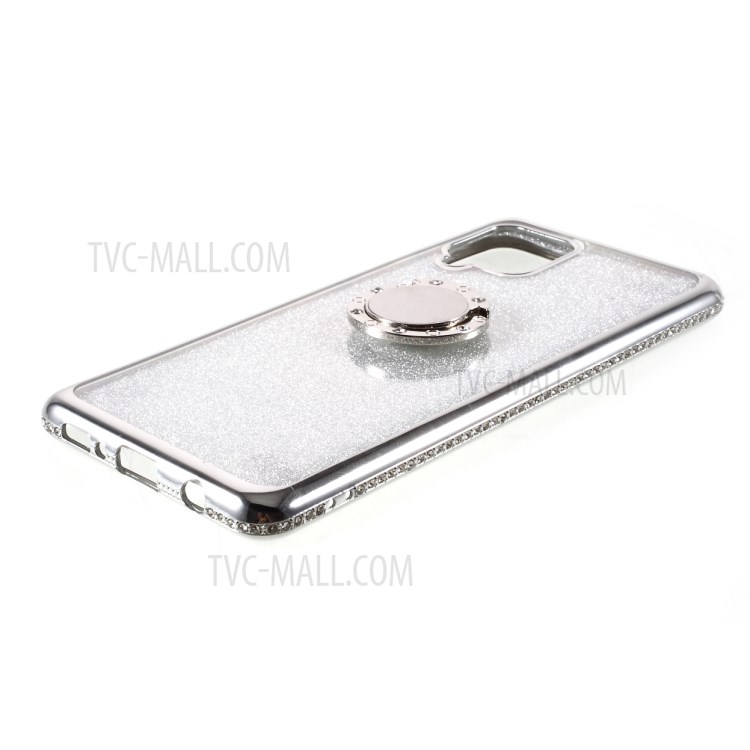 Rhinestone Decor Gleaming Sequins Paper Design TPU Phone Case for Samsung Galaxy A42 5G - Silver-5