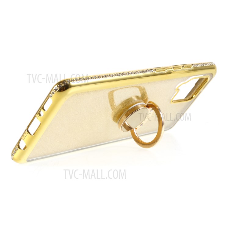 Rhinestone Decor Gleaming Sequins Paper Design TPU Phone Case for Samsung Galaxy A42 5G - Yellow-4