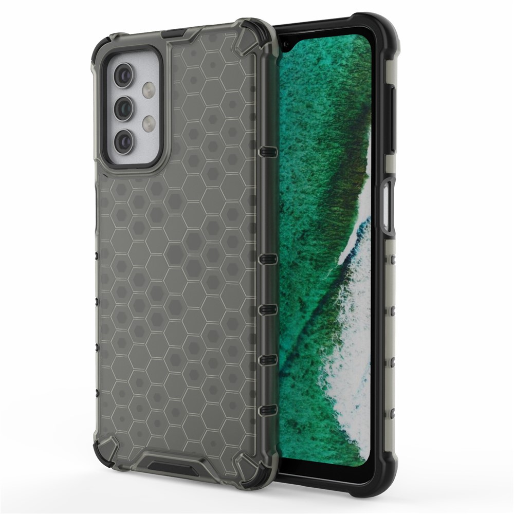 For Samsung Galaxy A32 5G Honeycomb Pattern Shock-proof TPU + PC Combo Case - Black-1