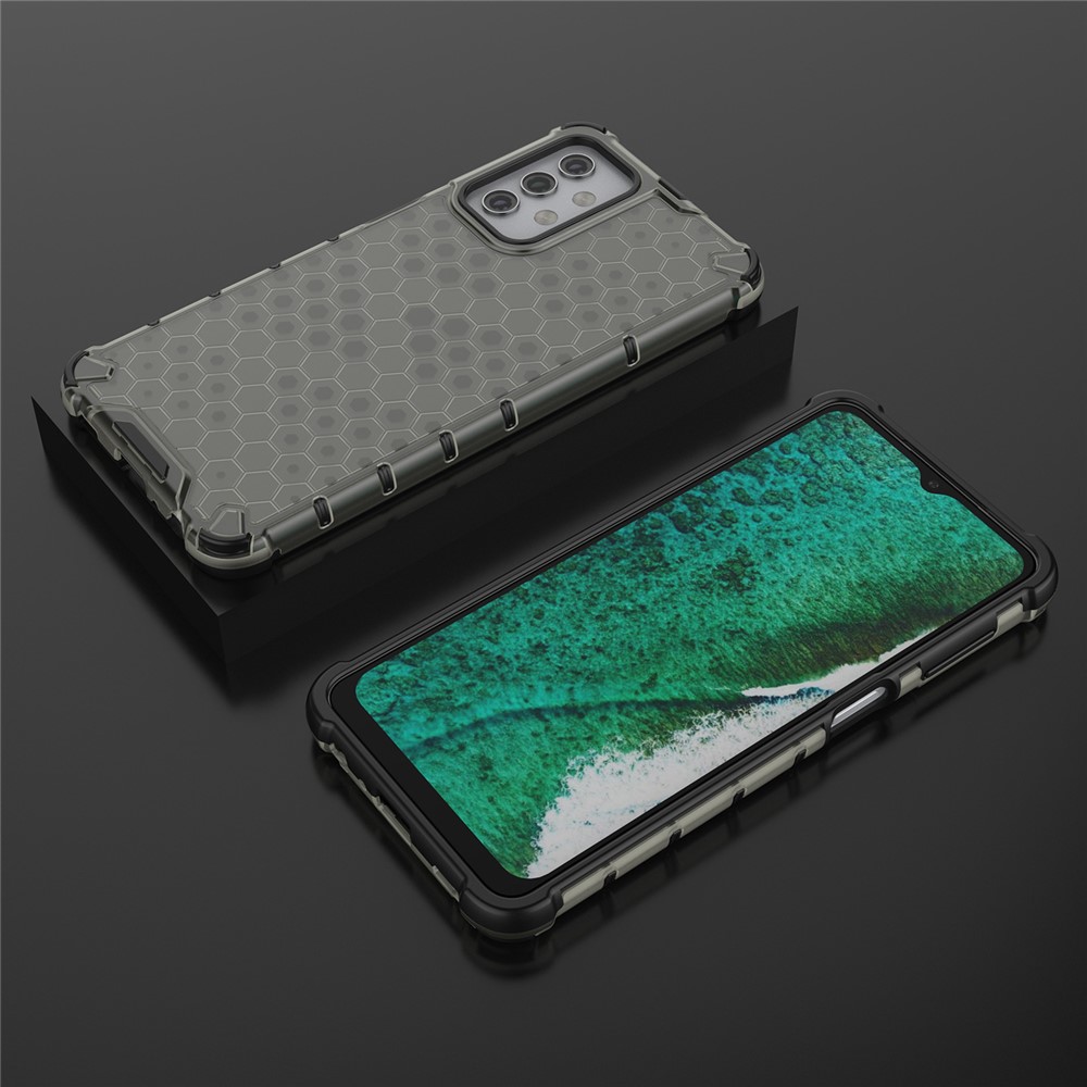 For Samsung Galaxy A32 5G Honeycomb Pattern Shock-proof TPU + PC Combo Case - Black-3