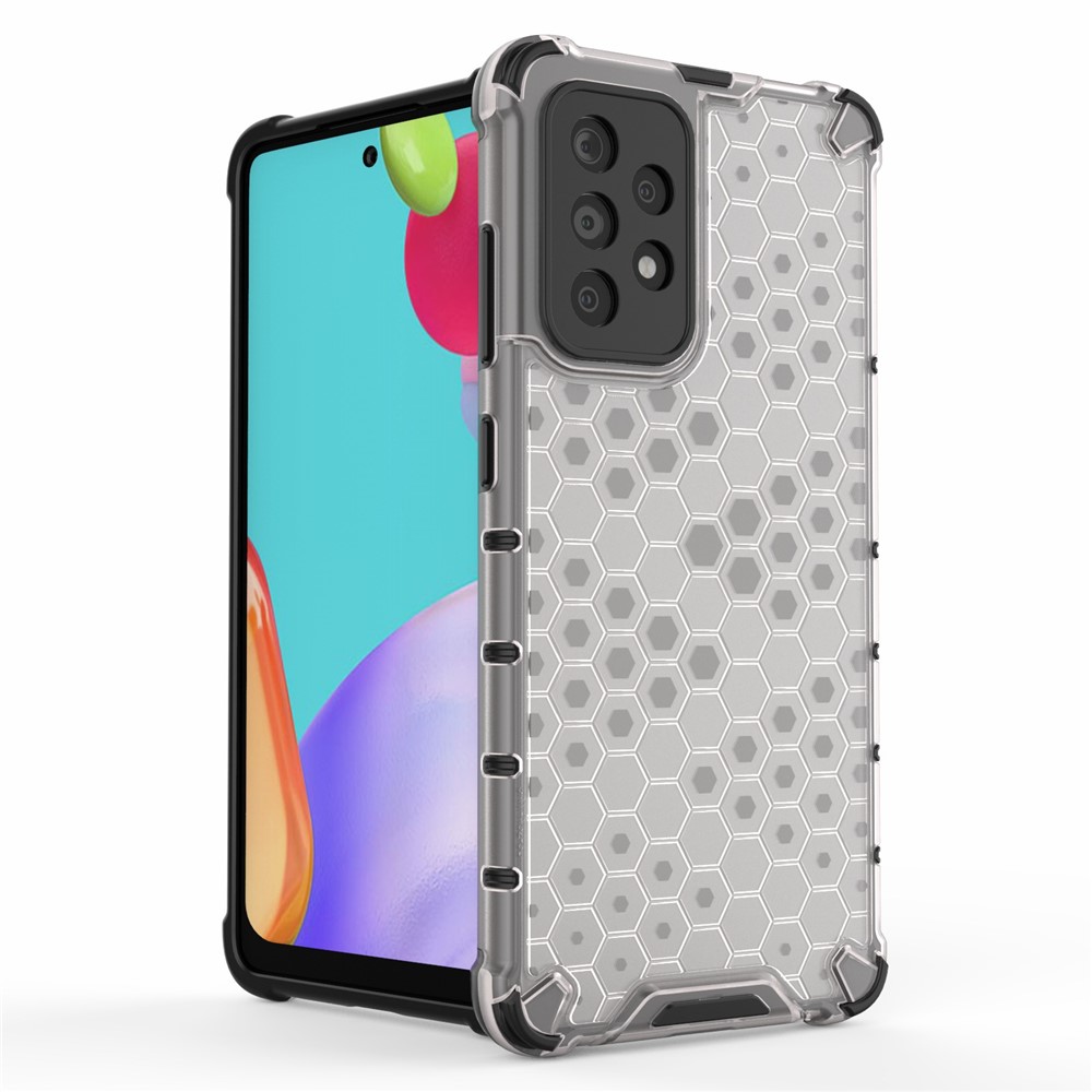 Per Samsung Galaxy A52 4G/5G / A52s 5G Honeycomb Pattern Shock a Resocontizzazione TPU + PC Case Combo - Grigio