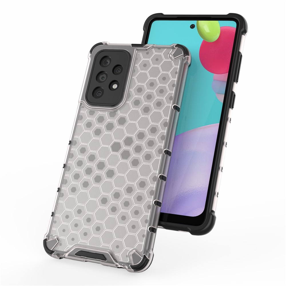 Pour Samsung Galaxy A52 4g / 5G / A52s 5G Honeycomb Modèle à L'épreuve Des Chocs TPU + PC Combo - Gris