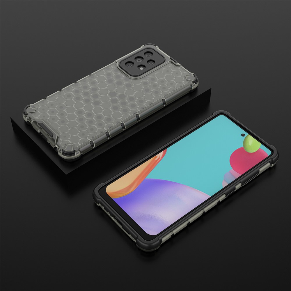 For Samsung Galaxy A52 5G/4G Honeycomb Pattern Shock-proof TPU + PC Combo Case - Black-3