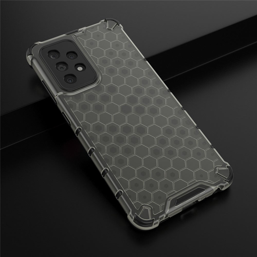 Per Samsung Galaxy A52 4G/5G / A52s 5G Honeycomb Pattern Shock a Resocontizzazione TPU + PC Case Combo - Nero-4