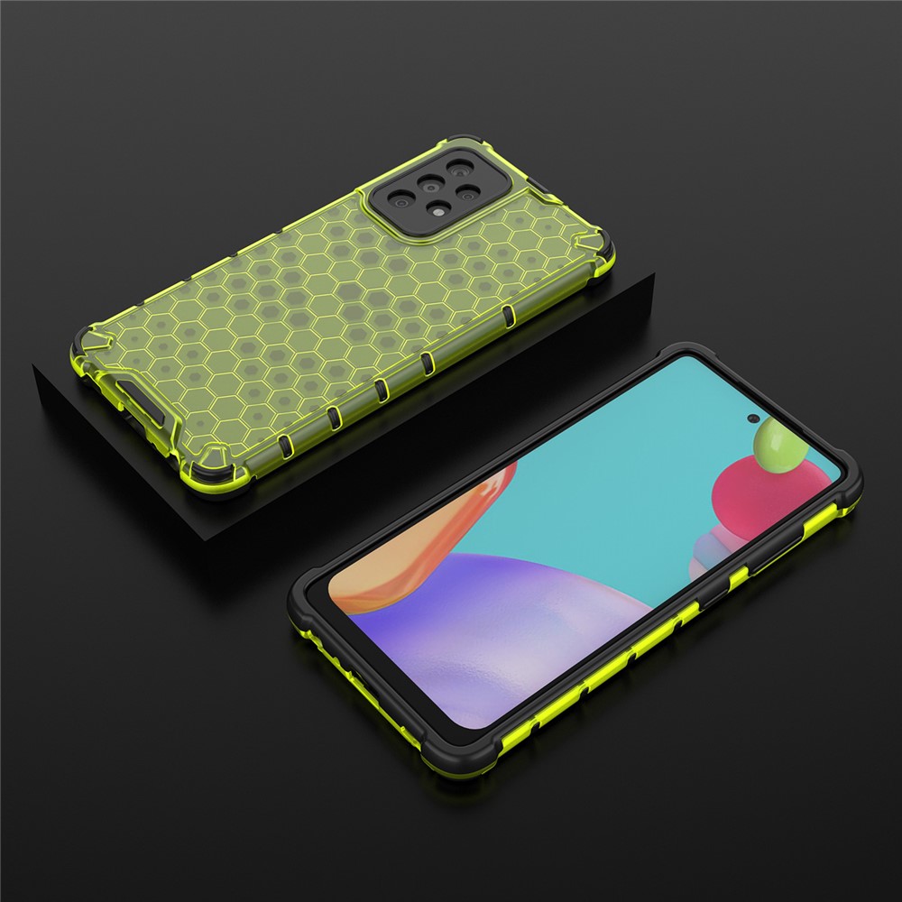 For Samsung Galaxy A52 5G/4G Honeycomb Pattern Shock-proof TPU + PC Combo Case - Green-4