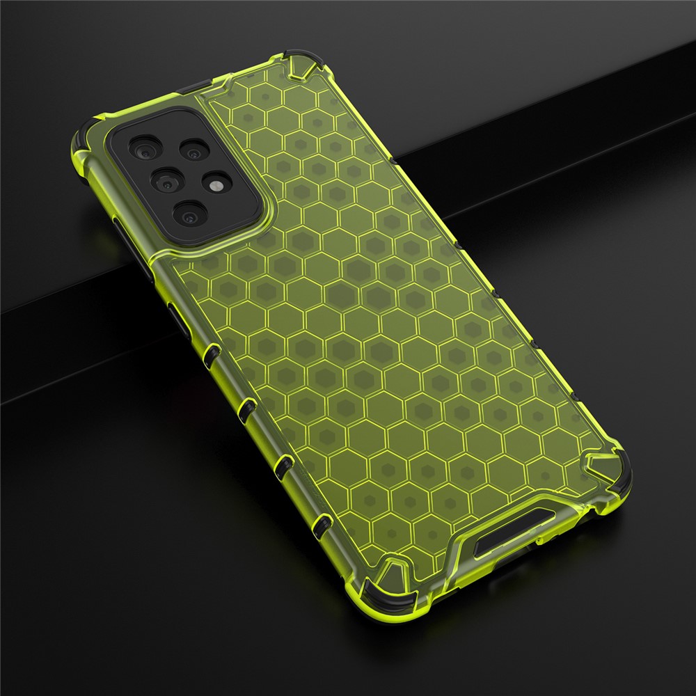 For Samsung Galaxy A52 5G/4G Honeycomb Pattern Shock-proof TPU + PC Combo Case - Green-5