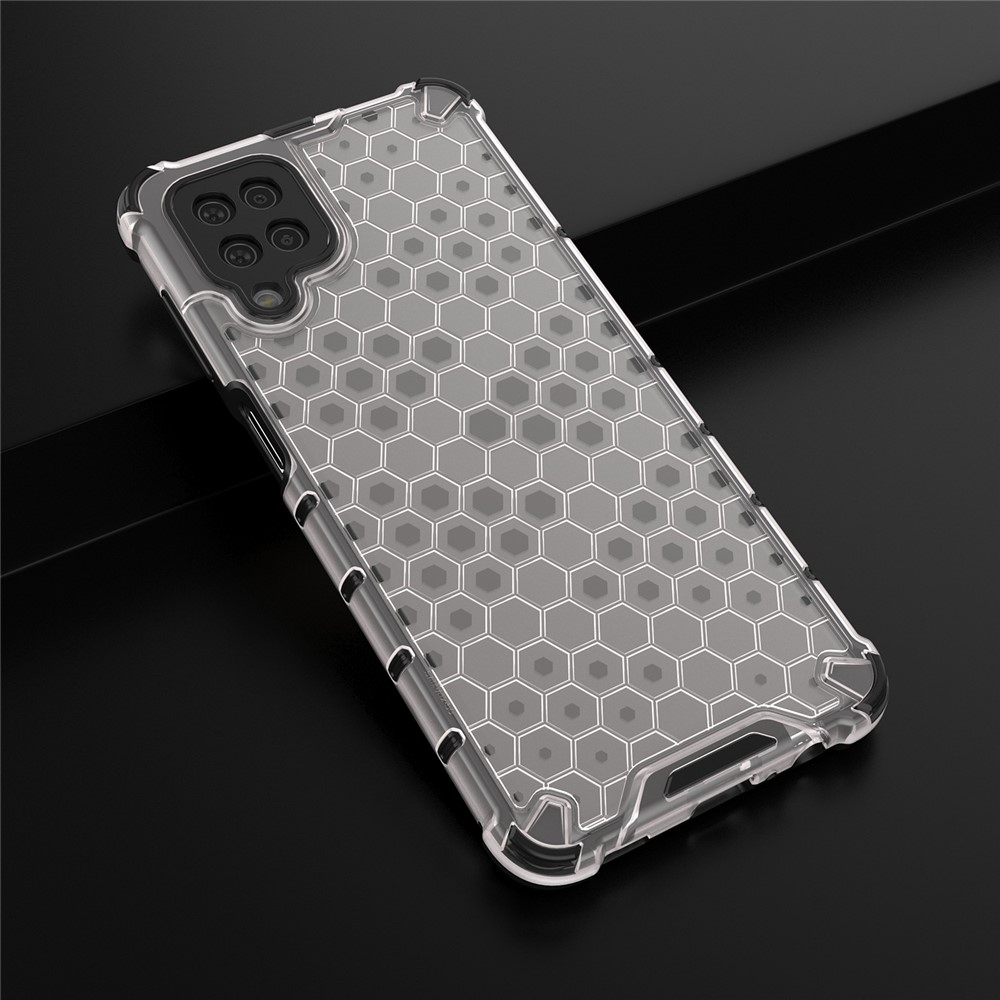 Honeycomb Pattern for Samsung Galaxy A12 Shock-proof TPU + PC Combo Case - Grey-13