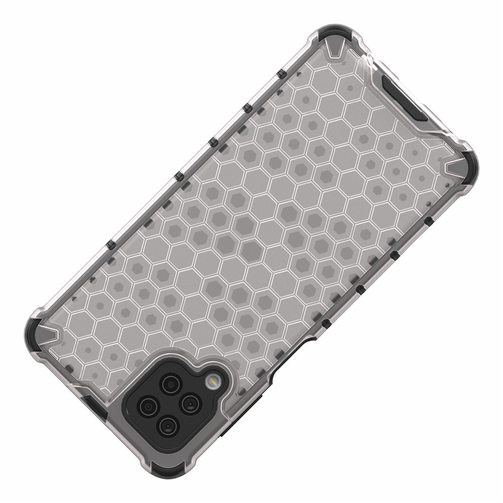 Honeycomb Pattern for Samsung Galaxy A12 Shock-proof TPU + PC Combo Case - Grey-5