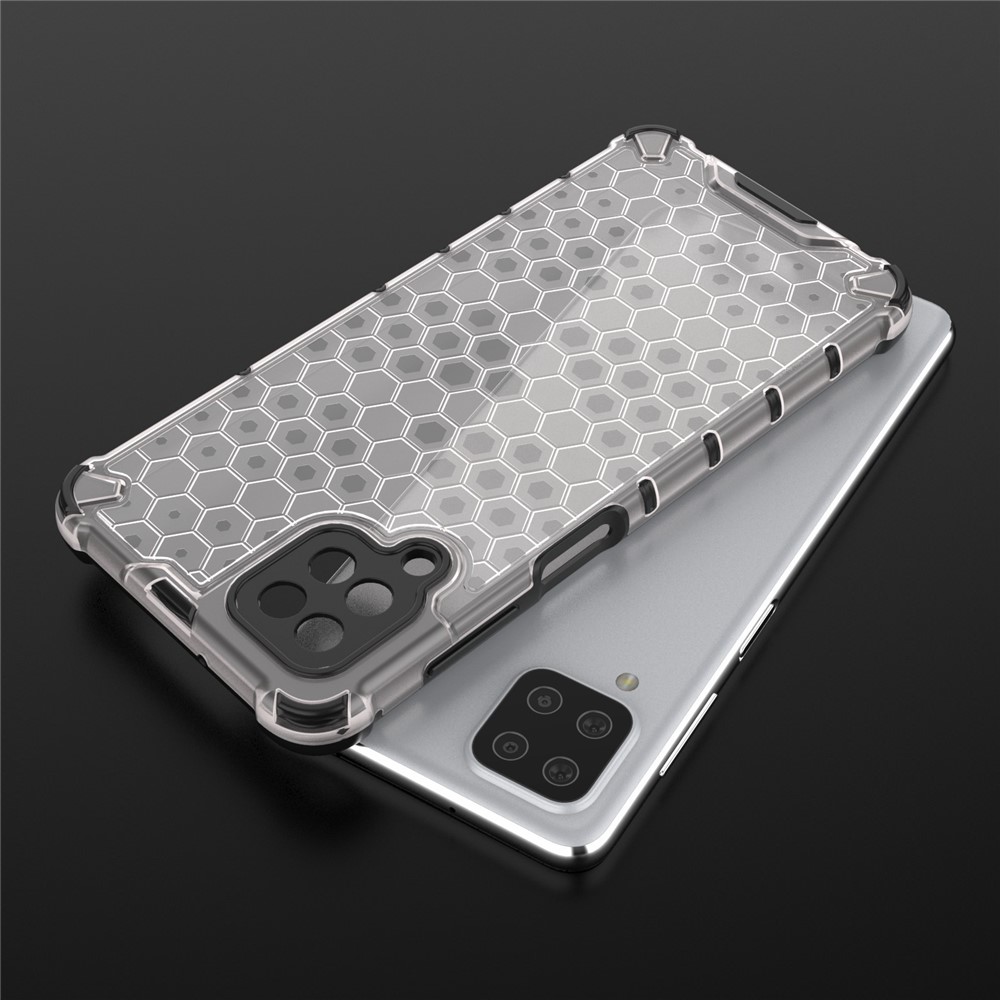 Honeycomb Pattern for Samsung Galaxy A12 Shock-proof TPU + PC Combo Case - Grey-7
