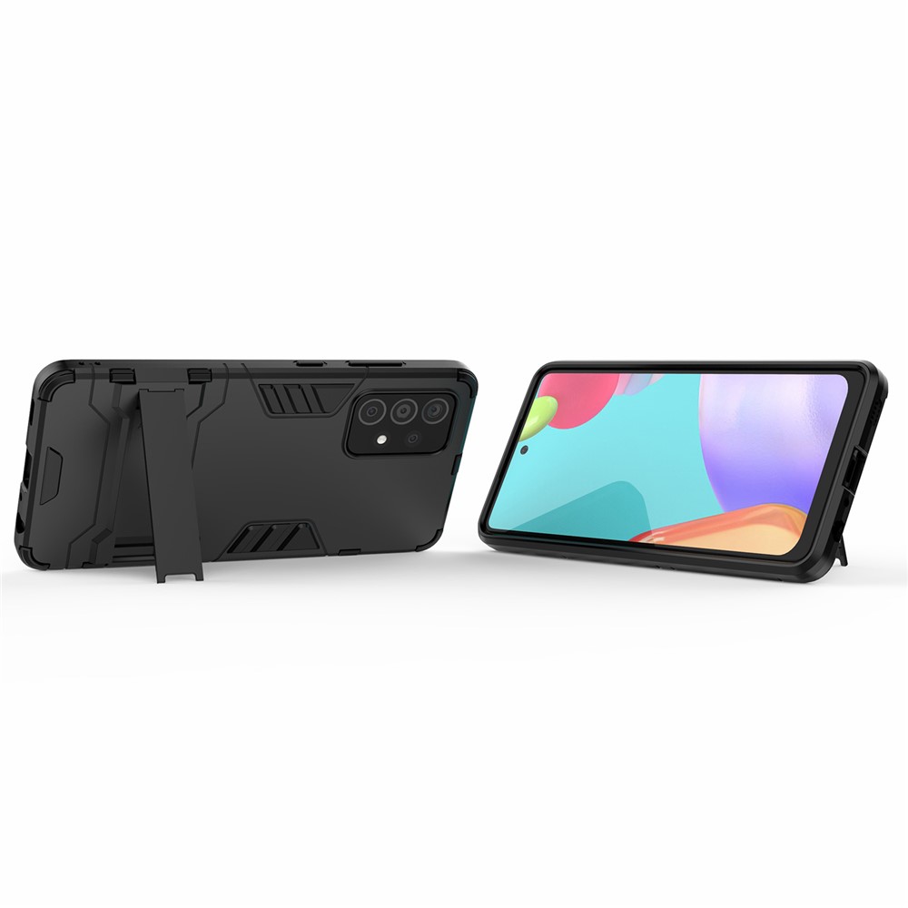 2 in 1 Kickstand Protector Plastic + TPU Hybrid Cover for Samsung Galaxy A52 5G - Black-3