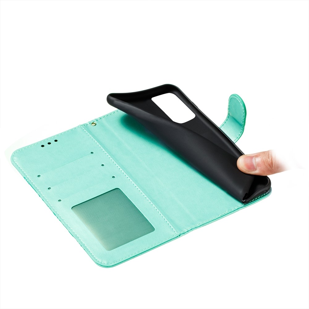 Imprint Mandala Flower Wallet Leather Cover for Samsung Galaxy A52 5G Protective Stand Shell - Green-9