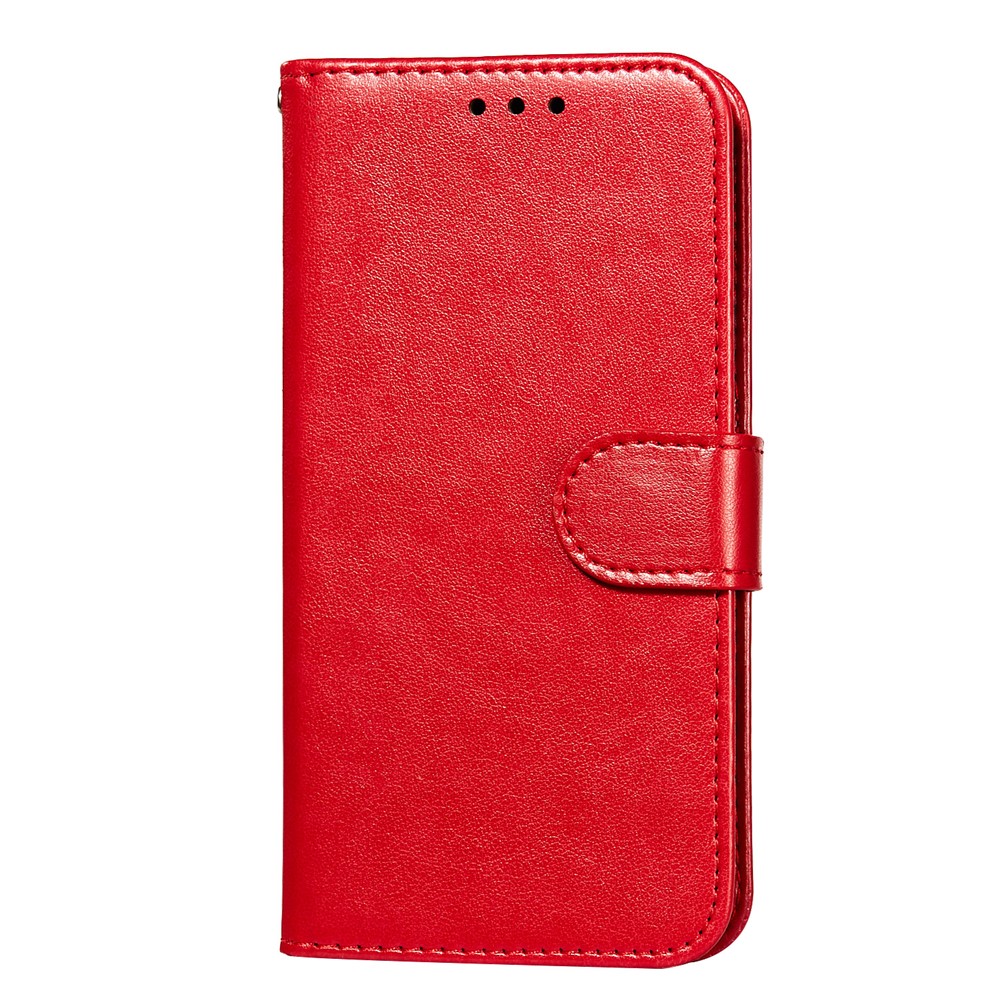 Dual-sided Magnetic Clasp Leather Wallet Stand Phone Case Shell for Samsung Galaxy A52 5G - Red-2