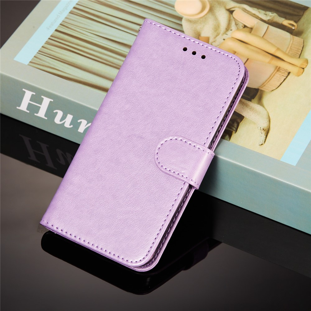 Dual-sided Magnetic Clasp Leather Wallet Stand Phone Case Shell for Samsung Galaxy A52 5G - Purple-11