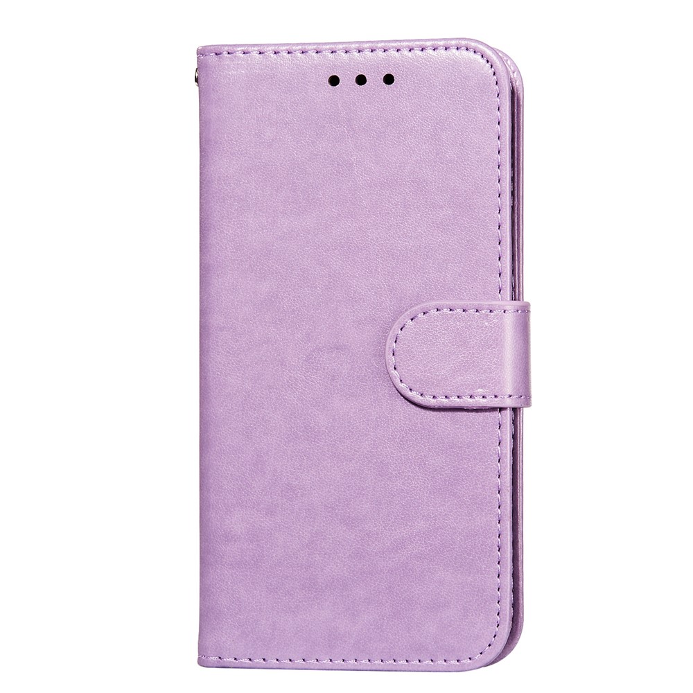 Dual-sided Magnetic Clasp Leather Wallet Stand Phone Case Shell for Samsung Galaxy A52 5G - Purple-3
