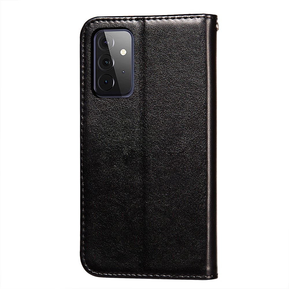 Dual-sided Magnetic Clasp Leather Protector for Samsung Galaxy A72 5G Wallet Stand Case - Black-3